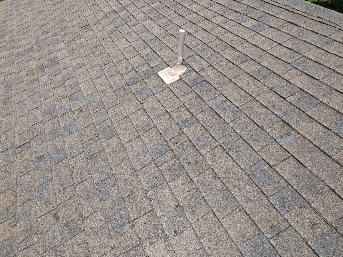 Hail damage inspection on a Tulsa roof